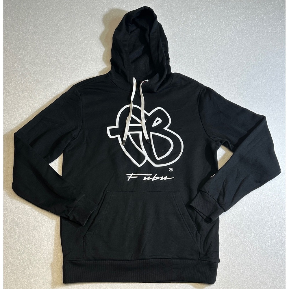 FUBU Hoodie‎ Black White Logo Spell Out Hooded Sweatshirt Mens 3XL